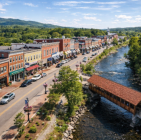 Historic Littleton Main Street Riverwalk in New Hampshire